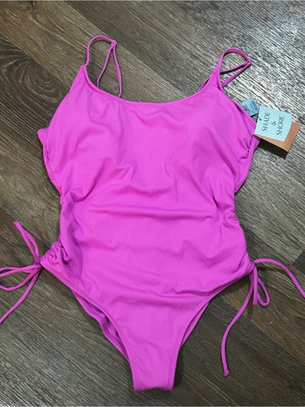 Shade & Shore Hot Pink Kids One-Piece Swimsuit with Side Ties